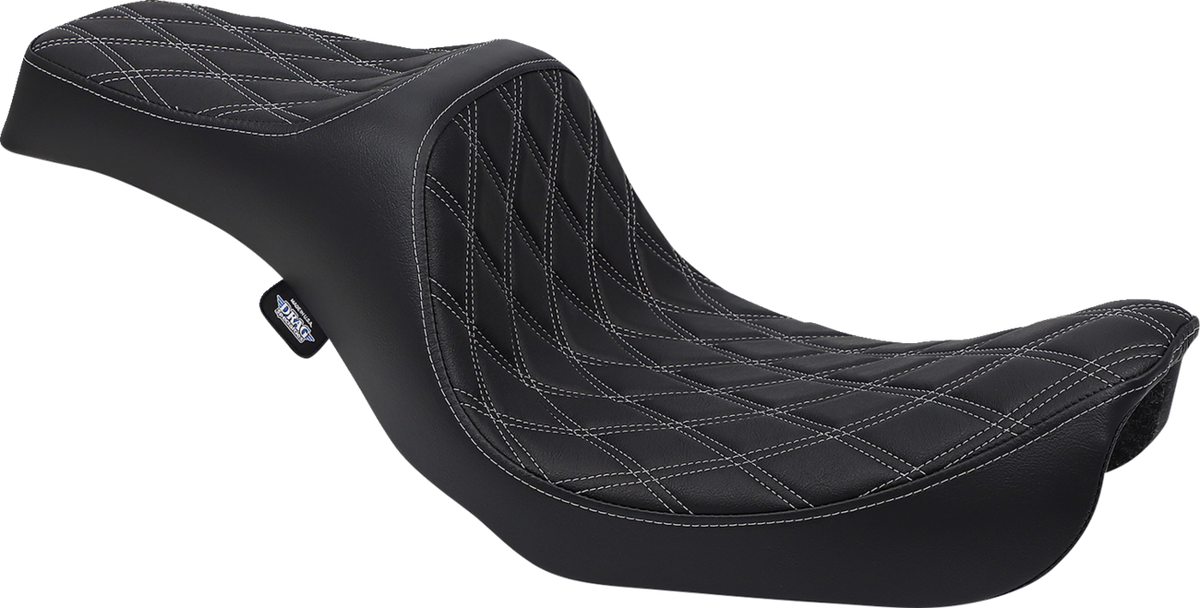 Drag Specialties Predator III Seat – Double Diamond – Silver Stitching – FXD/FLD '06-'17