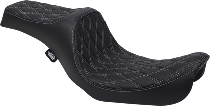 Drag Specialties Predator III Seat – Double Diamond – Silver Stitching – FXD/FLD '06-'17