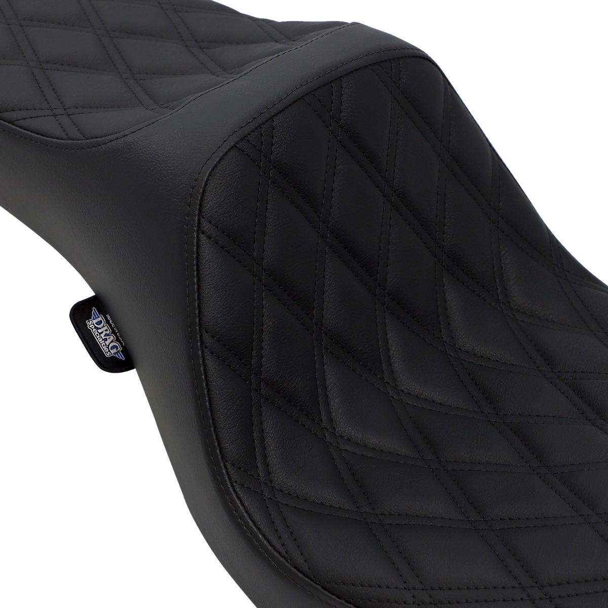 Drag Specialties Predator III Seat – Double Diamond – Black Stitching – FXD/FLD '06-'17 – view 2