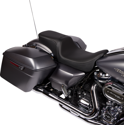 Drag Specialties Predator 2-Up Seat – Solar Leather – Smooth – w/ Backrest Receptacle – FL '08-'23 – view 2