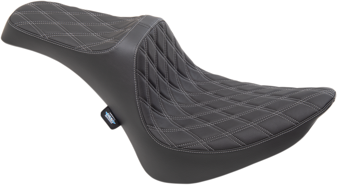 Drag Specialties Predator III Seat – Double Diamond – Silver Stitching – FXST/FLST '84-'99