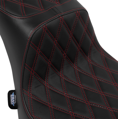 Drag Specialties Performance Predator 2-Up Seat – Vinyl – Double Diamond – Red Thread – FL '00-'17 – view 4