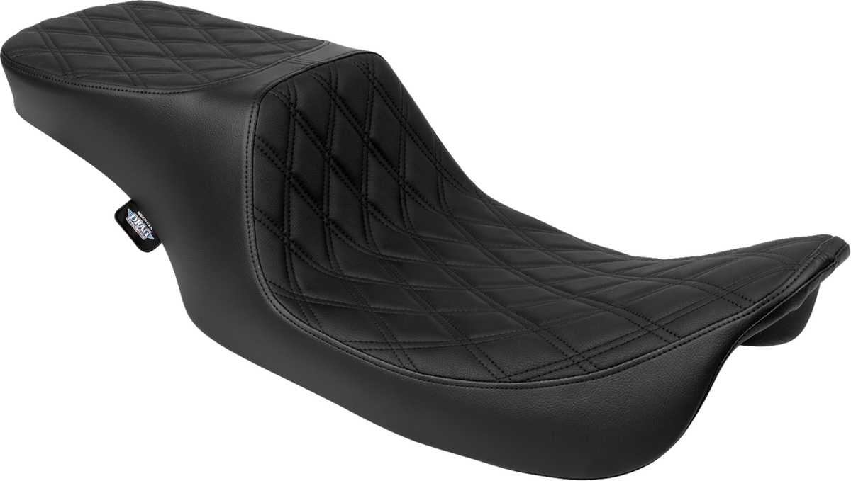 Drag Specialties Predator 2-Up Seat – Vinyl – Double Diamond – Black Stitching- w/o Backrest – FL '97-'07 – view 2