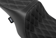 Drag Specialties Predator 2-Up Seat – Vinyl – Double Diamond – Silver Stitching- w/o Backrest – FL '97-'07 – view 2