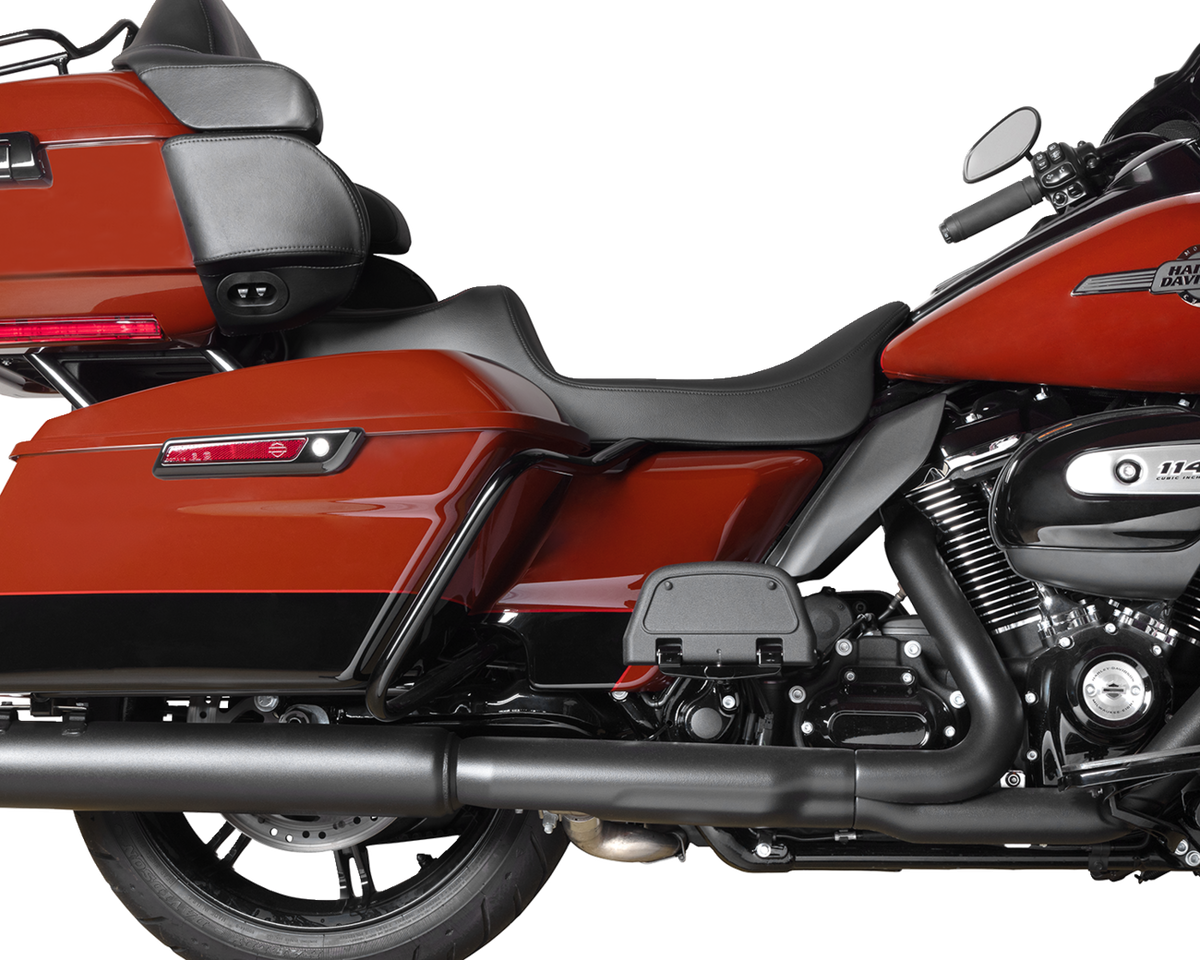 Drag Specialties Predator III Seat – Extended Reach – Smooth – Black Solar Leather – FLH/FLT '08-'24 – view 3