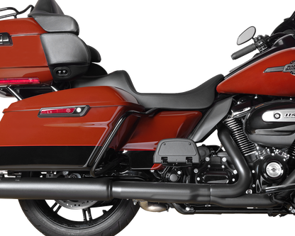Drag Specialties Predator III Seat – Extended Reach – Smooth – Black Solar Leather – FLH/FLT '08-'24 – view 3