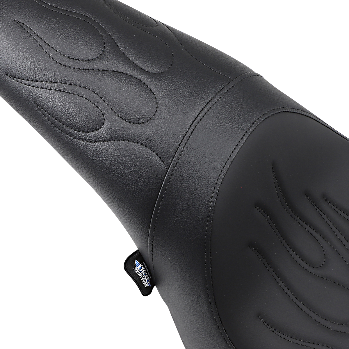Drag Specialties Predator Seat – Black – Flame Stitched – FL/FX '06-'17 – view 2