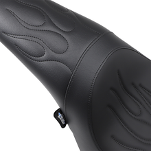 Drag Specialties Predator Seat – Black – Flame Stitched – FL/FX '06-'17 – view 2