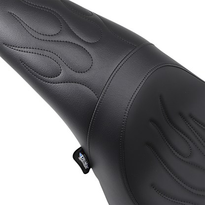 Drag Specialties Predator Seat – Black – Flame Stitched – FL/FX '06-'17 – view 2