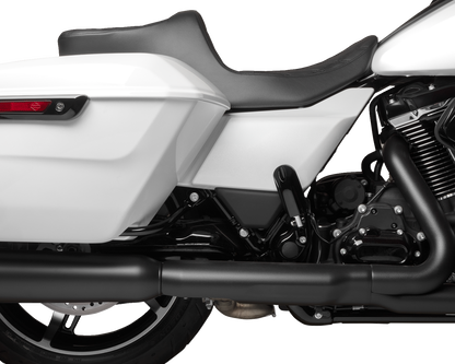 Drag Specialties Predator III 2-Up Seat – Vinyl – Double Diamond – Black Stitching – FLT/FLH '23-'24