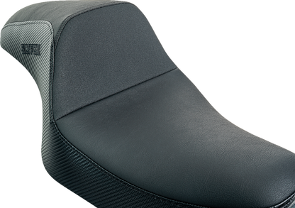 Slyfox Drifter Seat – Black Logo – Black Vinyl w/ Slipstop – Carbon Fiber – XL '04-'22 – view 3
