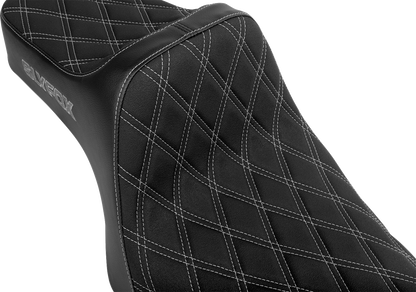 Slyfox High Noon Seat – Double Diamond – Silver Logo – Silver Stitch – XL '04-'22 – view 2