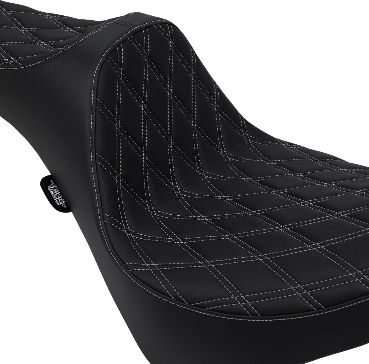 Drag Specialties Predator III Seat – Double Diamond – Silver Stitching – FL/FX '18-'23 – view 2