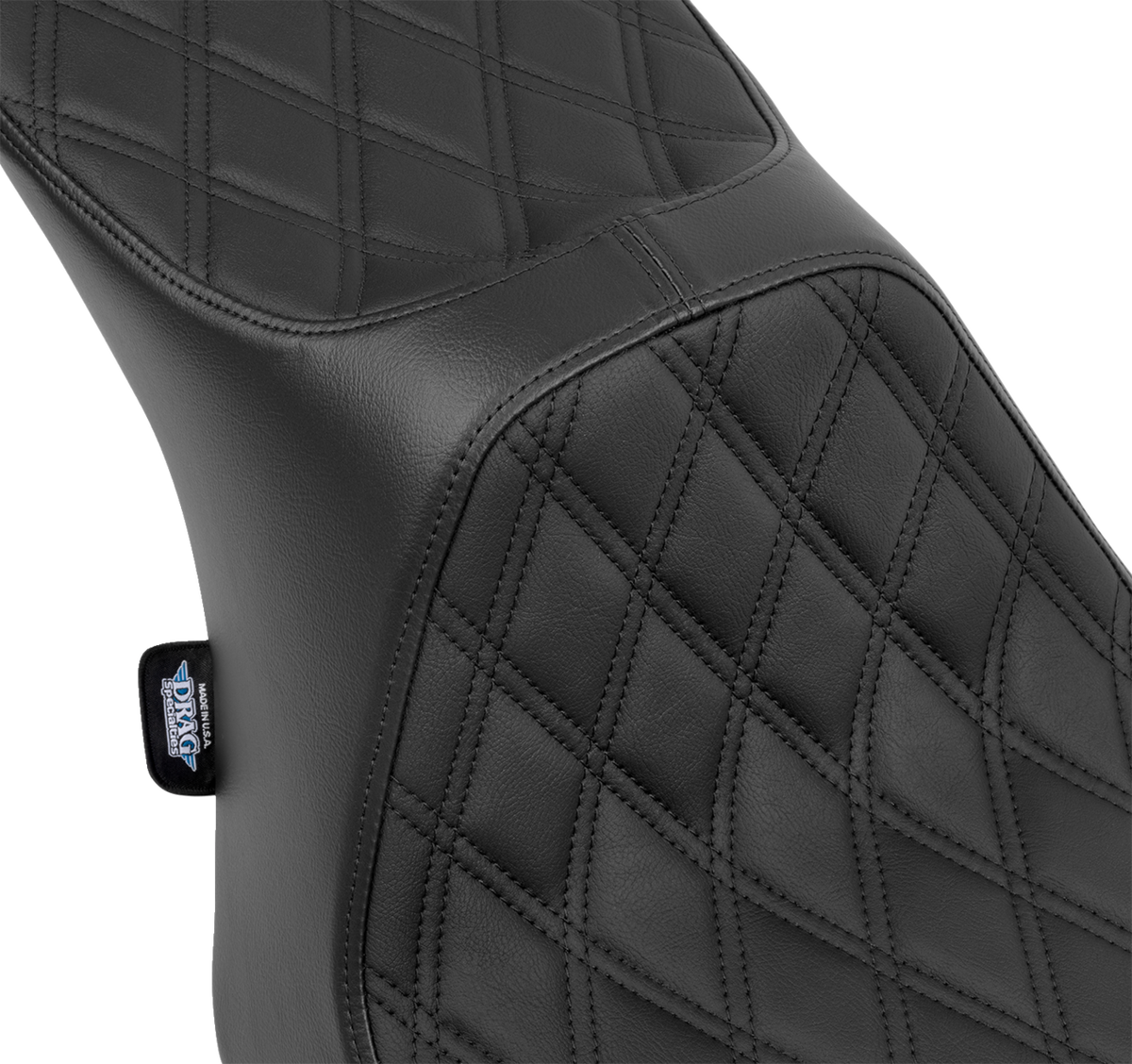 Drag Specialties Predator III 2-Up Seat – Vinyl – Double Diamond – Black Stitching – FLT/FLH '23-'24 – view 2