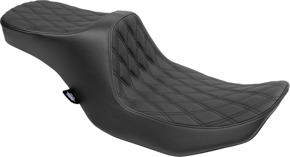Drag Specialties Predator III 2-Up Seat – Vinyl – Double Diamond – Black Stitching – FLT/FLH '23-'24 – view 4