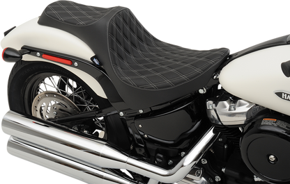 Drag Specialties Predator III Seat – Double Diamond – Silver Stitching – FL/FX '18-'23 – view 3