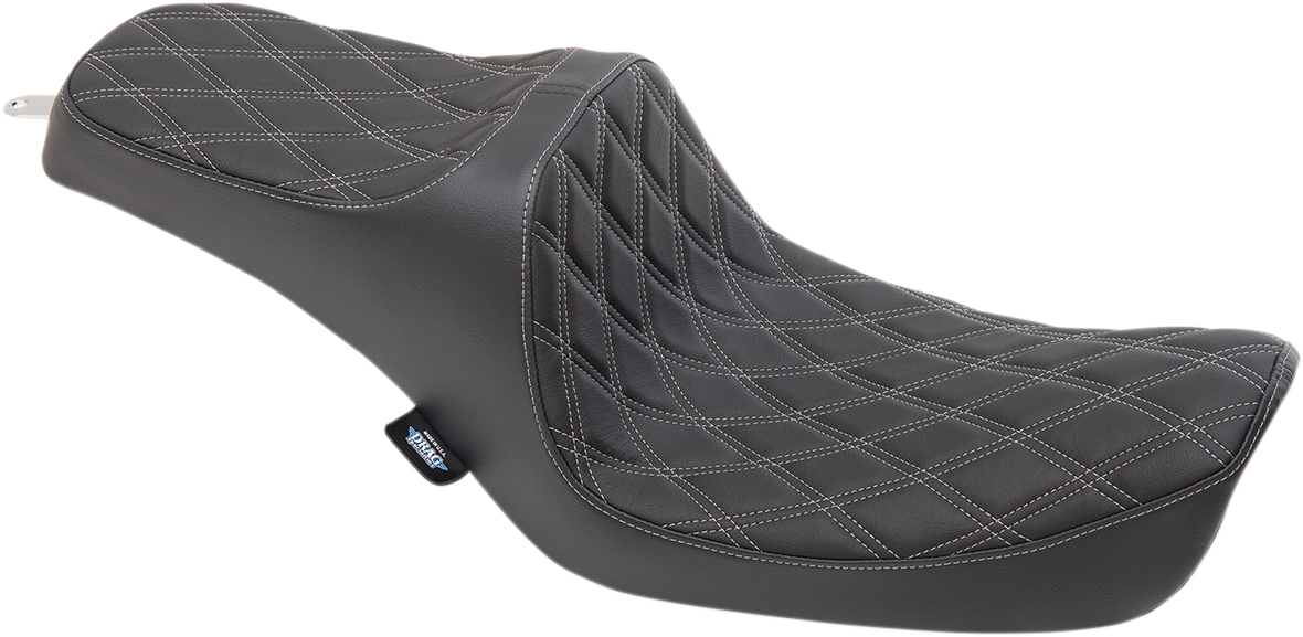 Drag Specialties Predator III Seat – Double Diamond – Silver Stitching – FXD '96-'03