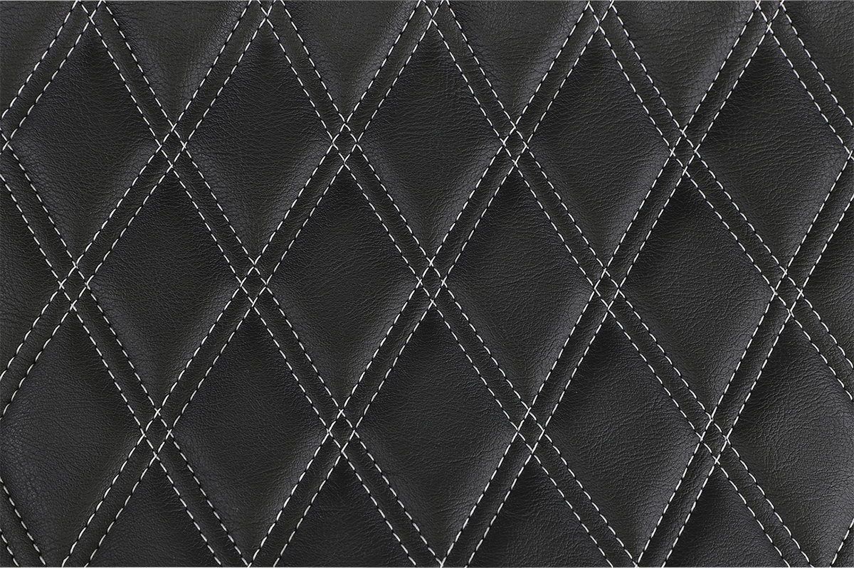 Drag Specialties Extended Reach Predator III Seat – Double Diamond – Black w/ Silver Stitching – FL '99-'07 – view 4