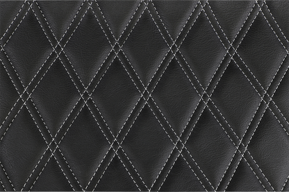 Drag Specialties Extended Reach Predator III Seat – Double Diamond – Black w/ Silver Stitching – FL '99-'07 – view 4