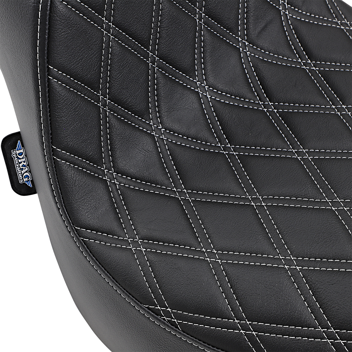Drag Specialties Predator III Seat – Double Diamond – Silver Stitched – FXFB/S '18-'23 – view 2