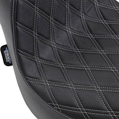 Drag Specialties Predator III Seat – Double Diamond – Silver Stitched – FXFB/S '18-'23 – view 2