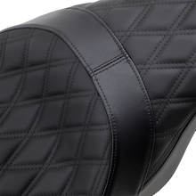 Drag Specialties Forward Positioned Predator 2-Up Seat – Double Diamond – Black Stitching – FL '08-'23 – view 2