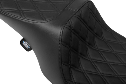 Drag Specialties Predator 2-Up Seat – Vinyl – Double Diamond – Black Stitching- w/o Backrest – FL '97-'07 – view 3