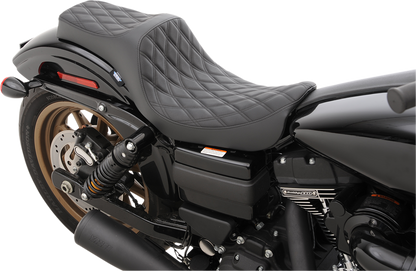 Drag Specialties Predator III Seat – Double Diamond – Black Stitching – FXD/FLD '06-'17 – view 3