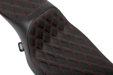 Drag Specialties Extended Reach Predator III Seat – Double Diamond – Red Stitching – Vinyl – FLH/FLT '23-'24 – view 2