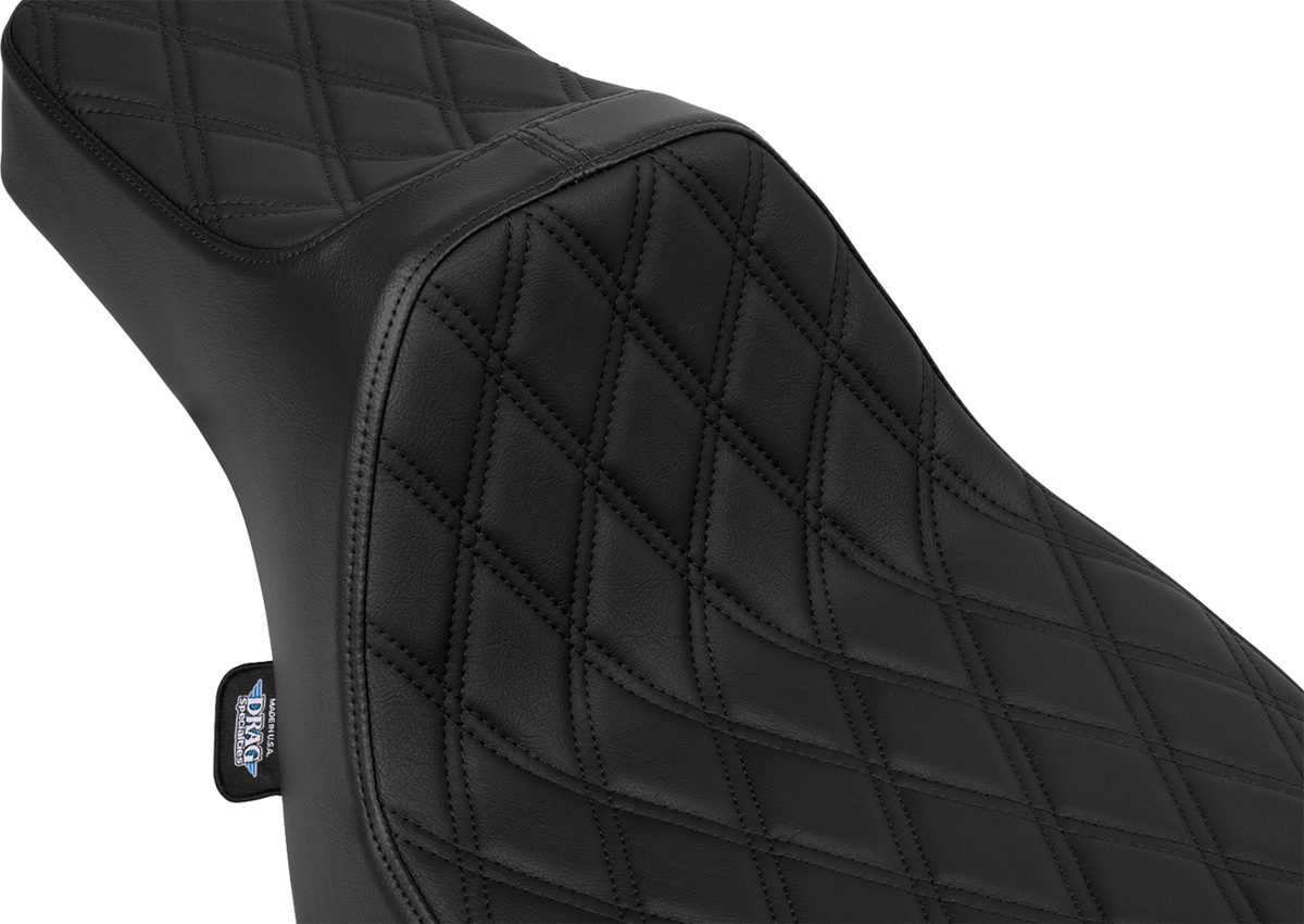 Drag Specialties Extended Reach Predator III Seat – Vinyl – Black Double Diamond Stitch – FLH/FLT '23-'25 – view 2
