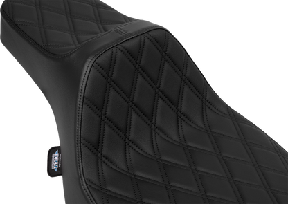 Drag Specialties Extended Reach Predator III Seat – Vinyl – Black Double Diamond Stitch – FLH/FLT '23-'25 – view 2