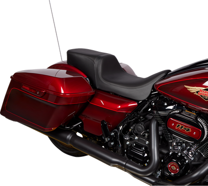 Drag Specialties Predator 2-Up Seat – Solar Leather – Black – Smooth – w/o Backrest – FL '08-'23 – view 3