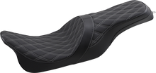 Drag Specialties Forward Positioned Predator 2-Up Seat – Double Diamond – Silver Stitched – FL '08-'23