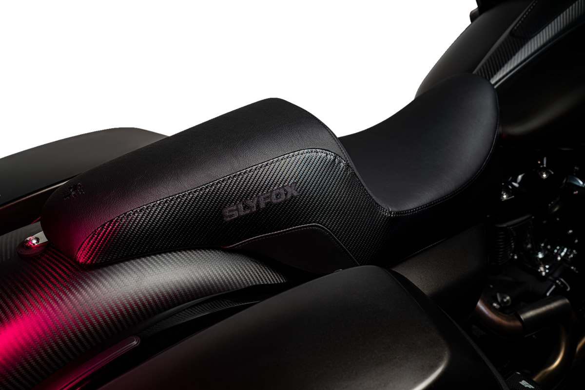 Slyfox Drifter Seat – Black Logo – Smooth Vinyl – Carbon Fiber – FL '08-'23 – view 7
