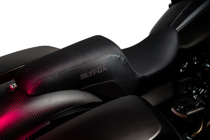 Slyfox Drifter Seat – Black Logo – Smooth Vinyl – Carbon Fiber – FL '08-'23 – view 7