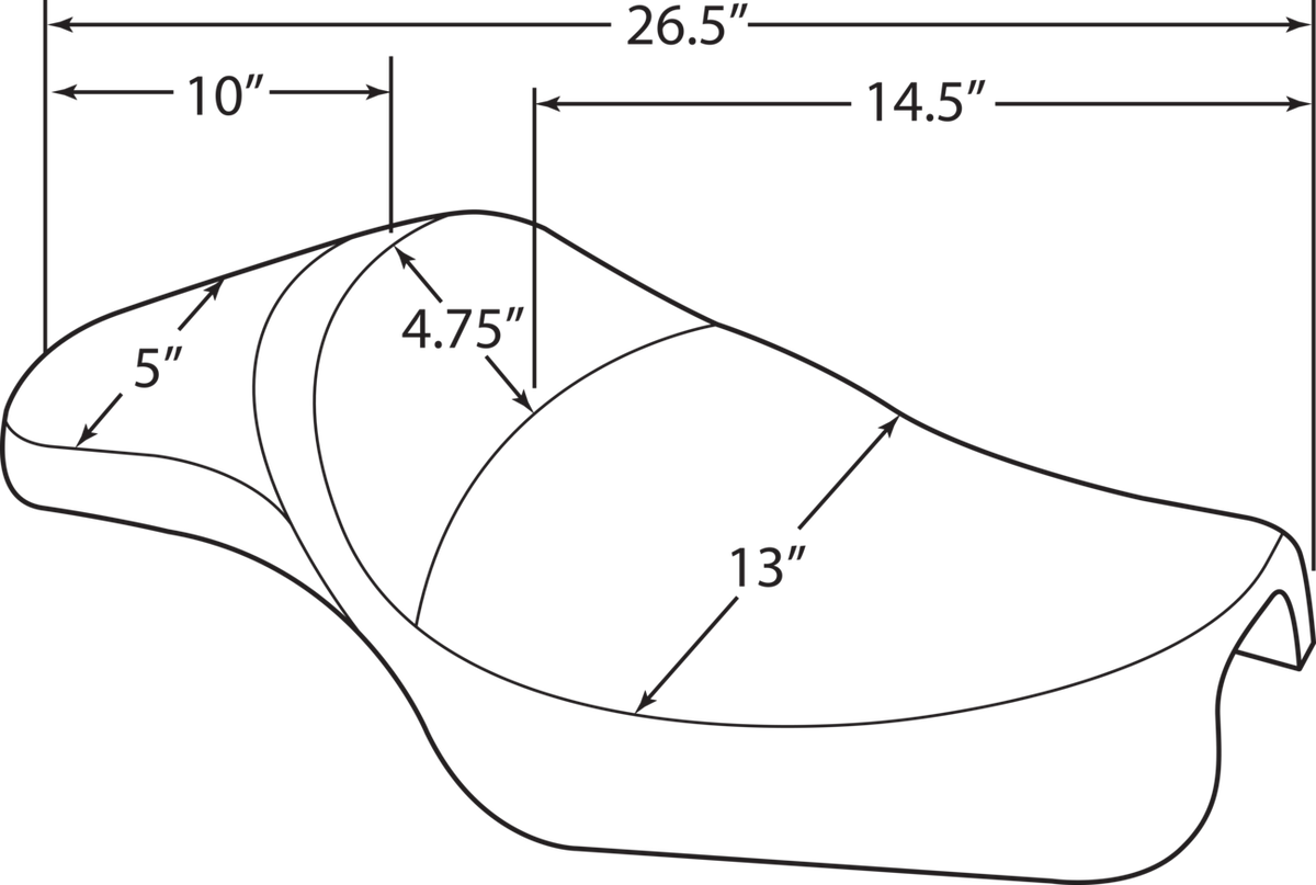 Drag Specialties Extended Predator Seat – Smooth – XL '04-'22 – view 4