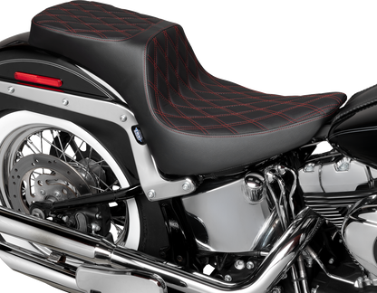 Drag Specialties Performance Predator 2-Up Seat – Vinyl – Double Diamond – Red Thread – FL '00-'17 – view 3