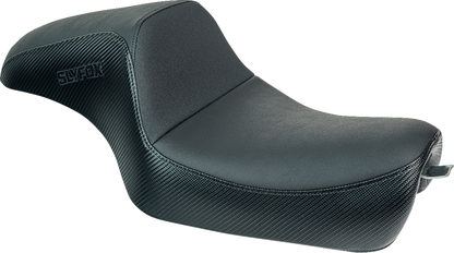 Slyfox Drifter Seat – Black Logo – Black Vinyl w/ Slipstop – Carbon Fiber – XL '04-'22