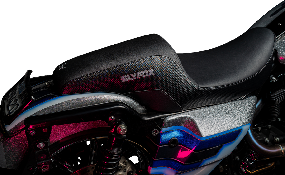 Slyfox Drifter Seat – Gray Logo – Smooth Vinyl – Carbon Fiber – FL '97-'07 – view 5