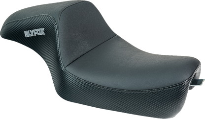 Slyfox Drifter Seat – Gray Logo – Black Vinyl w/ Slipstop – Carbon Fiber – XL '04-'22