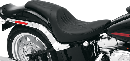 Drag Specialties Predator Seat – Black – Flame Stitched – FL/FX '06-'17 – view 3