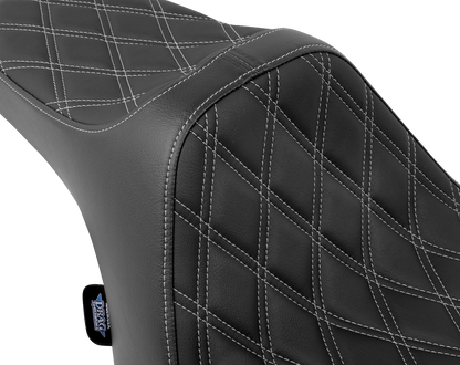 Drag Specialties Predator III Seat – Double Diamond – Silver Stitched – FLT/FLH '23-'24 – view 4