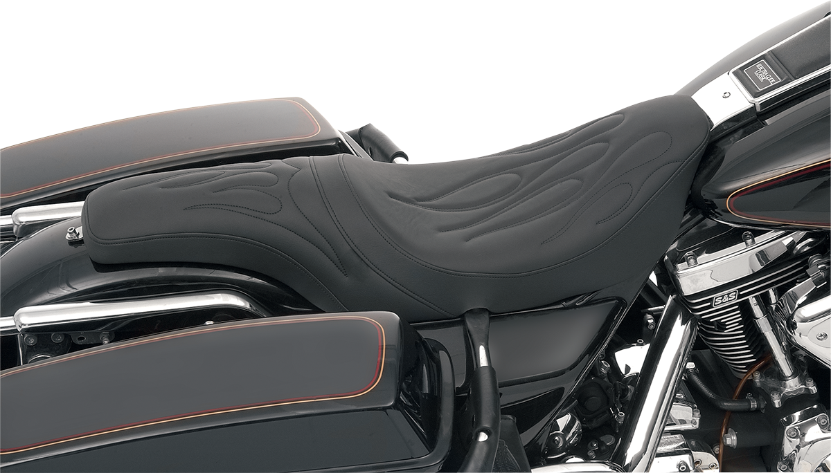 Drag Specialties Predator Seat – Flame Stitched – FLHR/FLHX '97-'07 – view 3