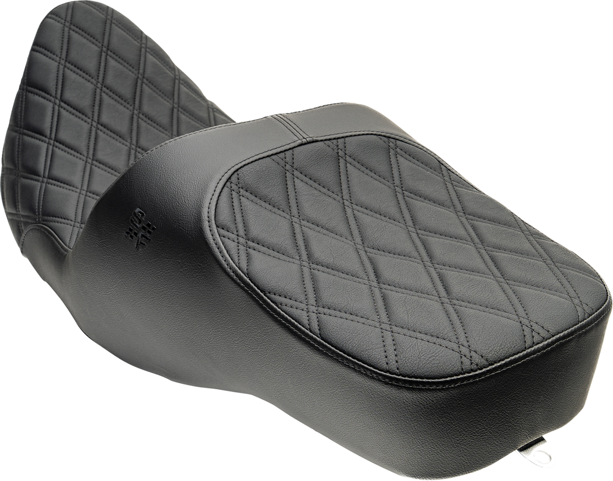 Slyfox Chariot Seat – Black Double Diamond Stitch – Black Logo – FLH/FLT '23.5-'26 – view 3