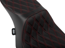 Drag Specialties Predator 2-Up Seat – Vinyl – Double Diamond Red Stitch – w/o Backrest – FLT/FLH '23-'24 – view 2