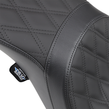 Drag Specialties Predator 2-Up Seat – Double Diamond – Black – FXD/FLD '06-'17 – view 2