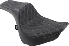 Drag Specialties Predator III Seat – Double Diamond – Silver Stitched – FXFB/S '18-'23