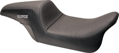 Slyfox Drifter Seat – Gray Logo – Smooth Vinyl – Carbon Fiber – FL '08-'23