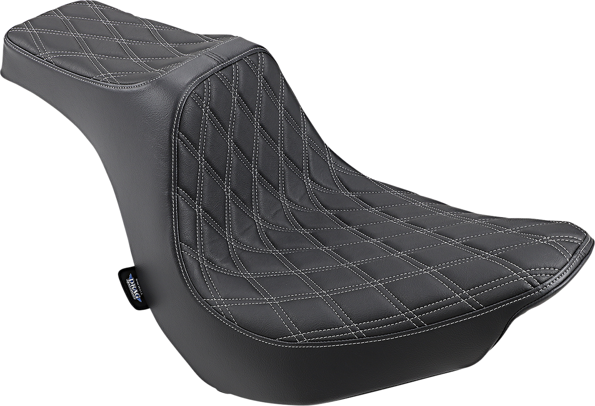 Drag Specialties Predator III Seat – Double Diamond – Silver Stitching – FLFB/S '18-'25