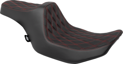 Drag Specialties Predator III Seat – Double Diamond – Red Stitched – FLT/FLH '23-'24 – view 3